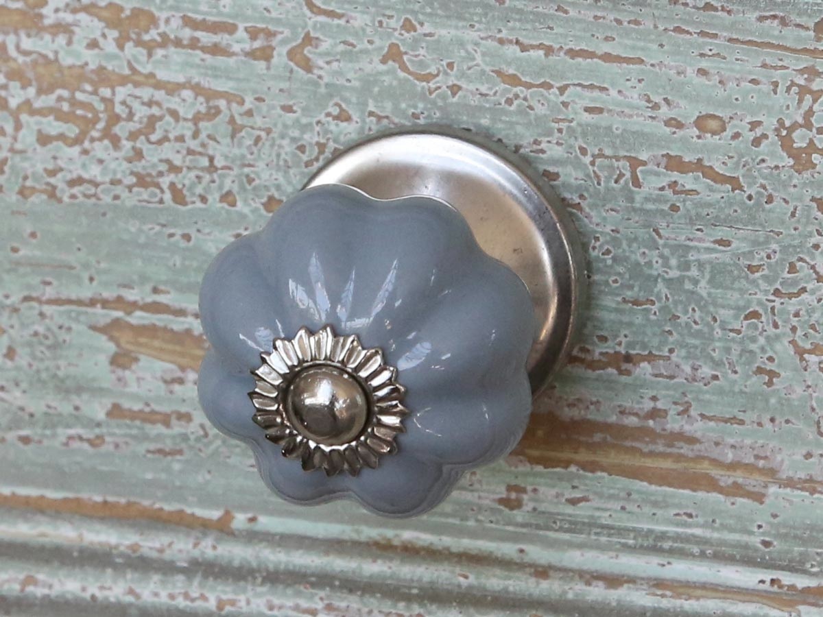 MBELKNOPF Von CHIC ANTIQUE MBELGRIFF KERAMIK GRAU BLAU