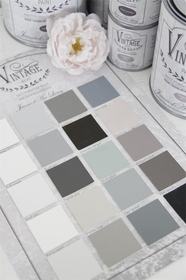 FARBKARTE für VINTAGE PAINT von JEANNE d`ARC LIVING, KREIDEFARBE